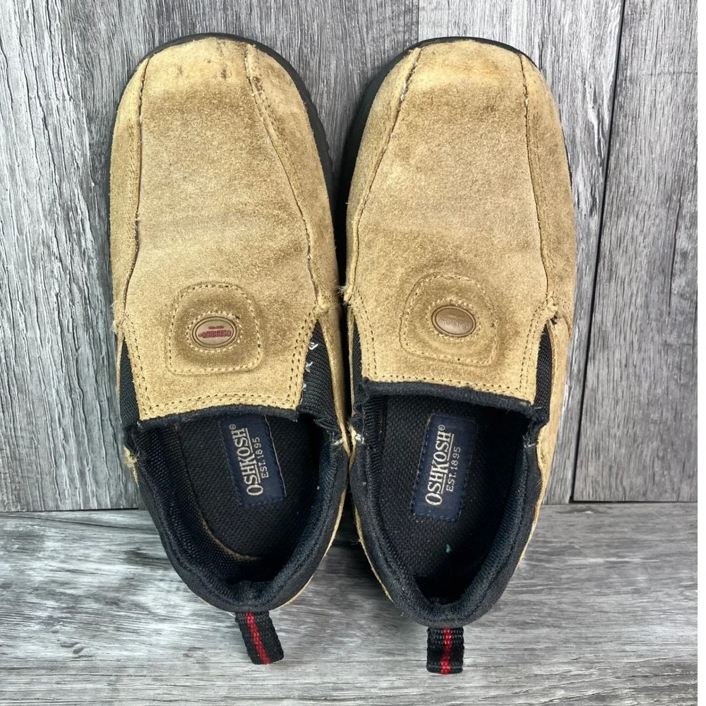 OshKosh Bgosh Andrew Kids Tan Suede Leather Slip On Loafers Size 10 9M2140